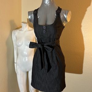 Slim dark denim dress, S